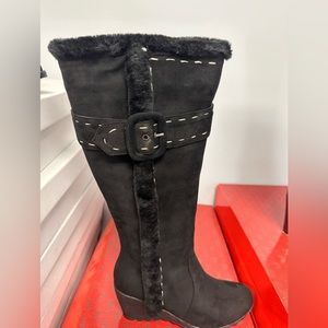 Knee high super comfortable wedge boots